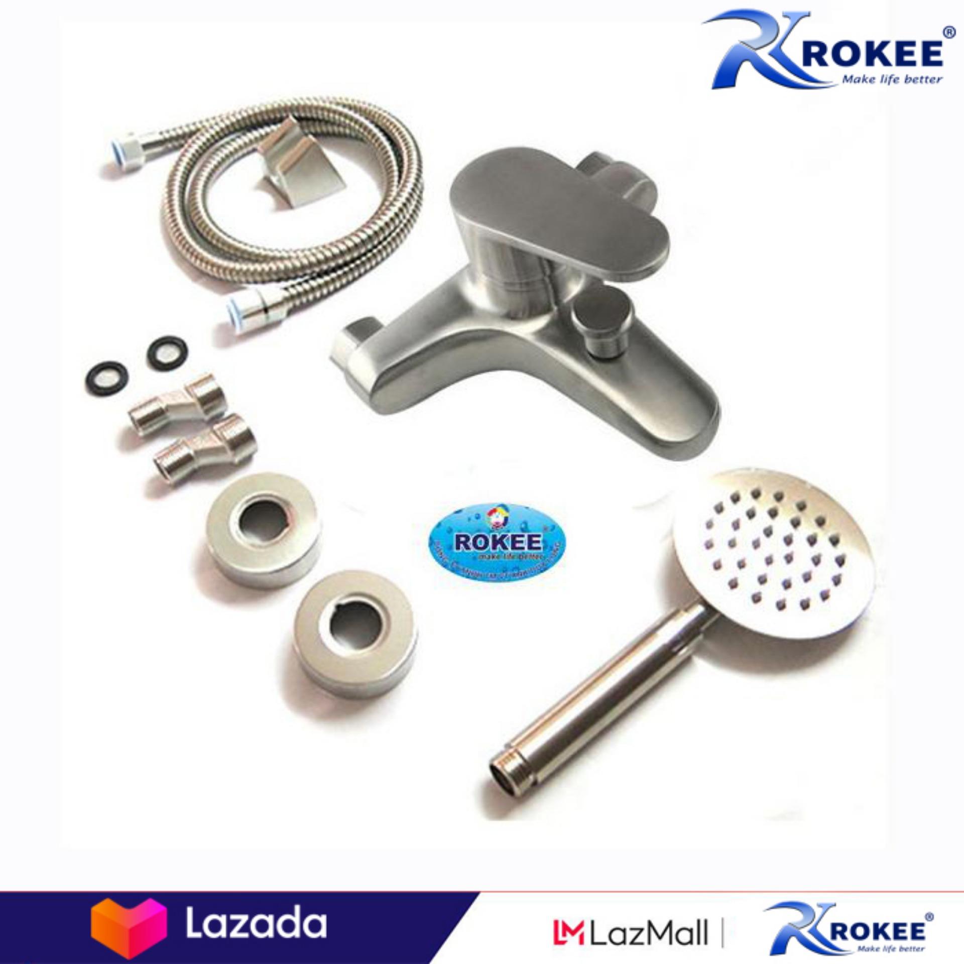Bộ củ sen tắm nóng lạnh inox sus 304 rokee - dl408