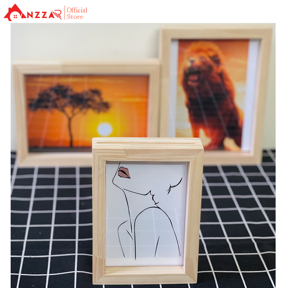 Khung ảnh trong suốt, khung ảnh để bàn trang trí Anzzar 2 mặt nhiều kích thước