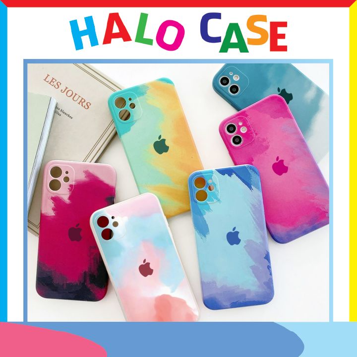 Ốp iphone - ốp lưng iphone water color cạnh vuông bvc dành cho các dòng máy