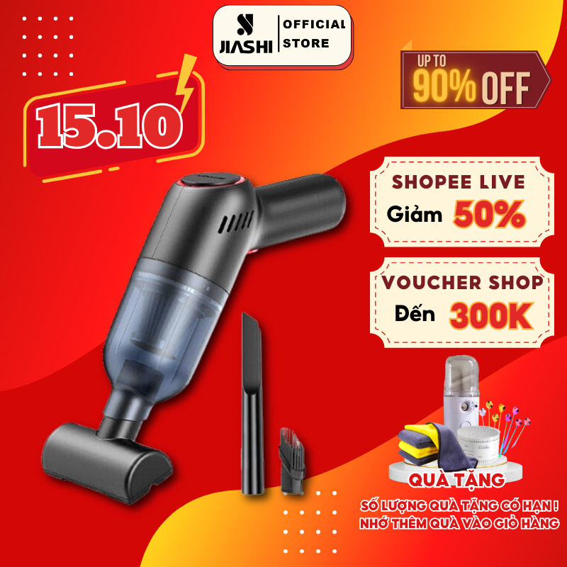 Máy hút bụi cầm tay mini JIASHI , máy hút bụi giường, ô tô không dây LB-067C lực hút 9000PA hút liên tục 30P Hàng chính hãng bảo hành 6 tháng MHB01