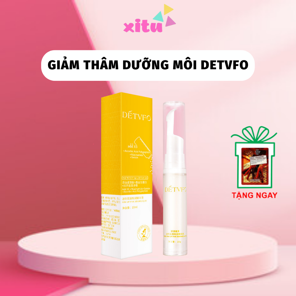 Dưỡng môi v.àng 24K DETVFO - Dưỡng môi tinh chất vàng chuyên sâu 4 trong 1, giảm thâm môi, môi nứt nẻ bong tróc