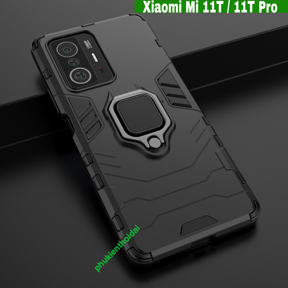 Ốp lưng Xiaomi Mi 11T / Mi 11T Pro Iron Man Iring chống sốc giá đỡ xem phim cao cấp