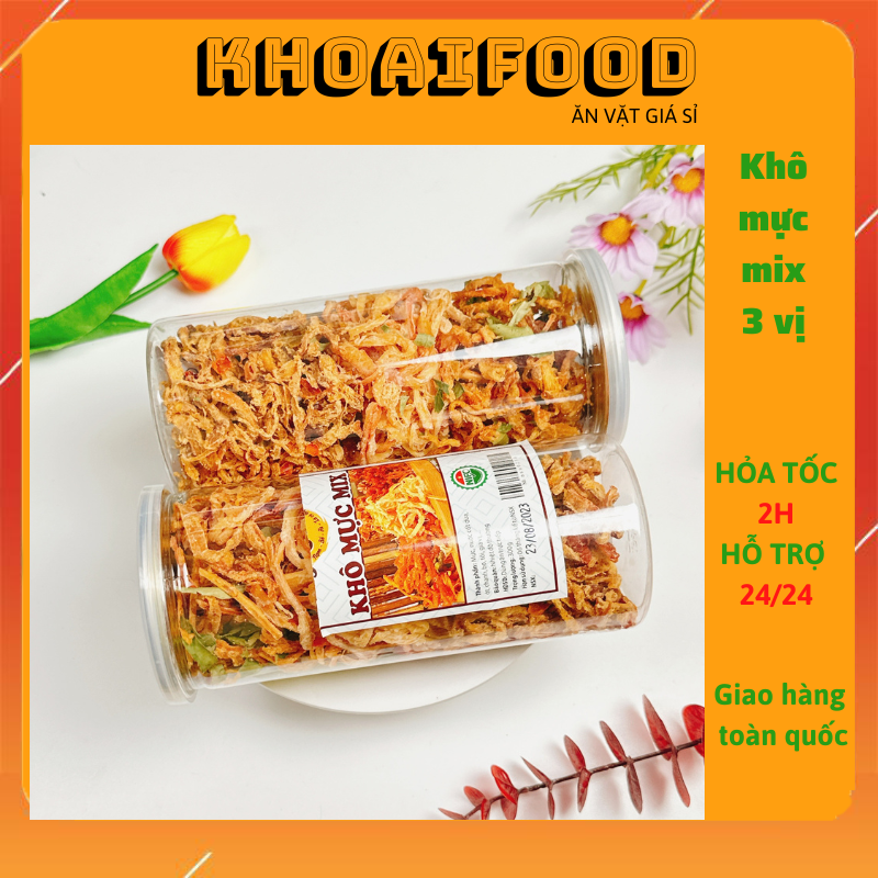 Khô mực mix 3 vị Khoaifood thơm ngon đậm vị