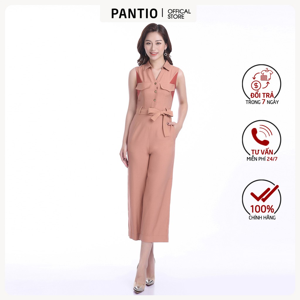 Jumpsuit chất liệu thô dáng suông không tay nơ phần eo FJS3080 - PANTIO