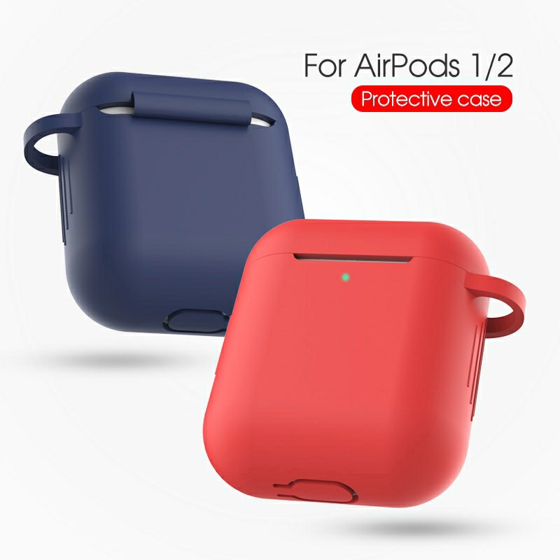 Case Silicon cho Apple Airpods 2 kèm móc kim loại