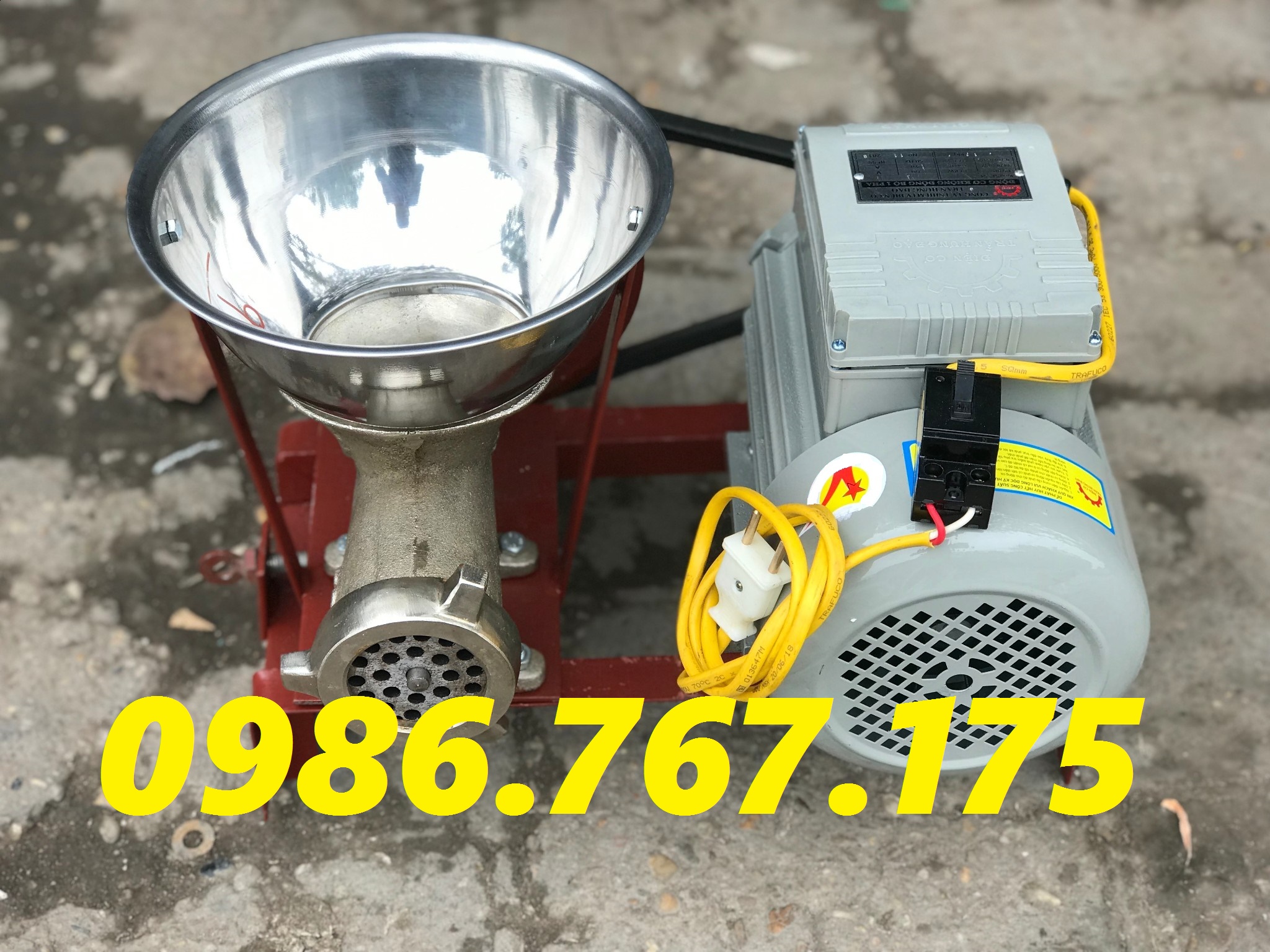 Máy xay thịt xay cua xay xương gà vịt ngan xay đa năng xay cám chim đùn xúc xích đùn nem chua