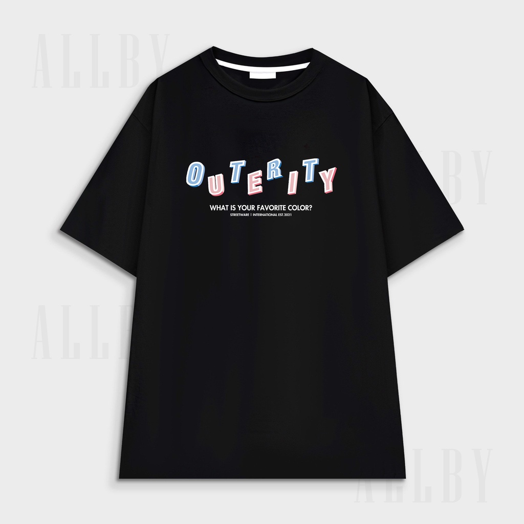 Áo thun unisex nam nữ Outerity Color tay lỡ form rộng