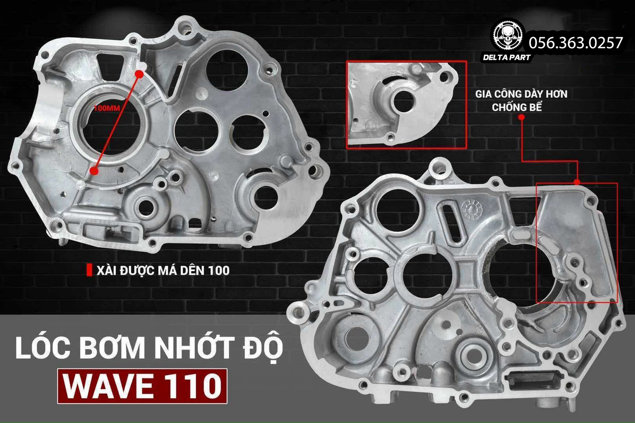 Lốc bơm nhớt rời chống bể gắn dream, wave + bơm nhớt rời pag