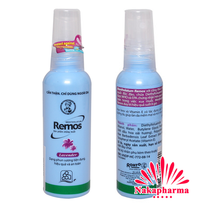 Xịt chống muỗi Remos Mentholatum hương Lavender 60ml