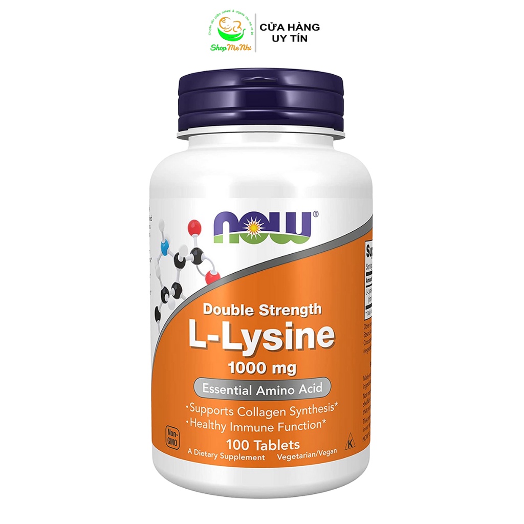Viên uống L-Lysine Now 1000mg 100 viên giảm mụn nội tiết