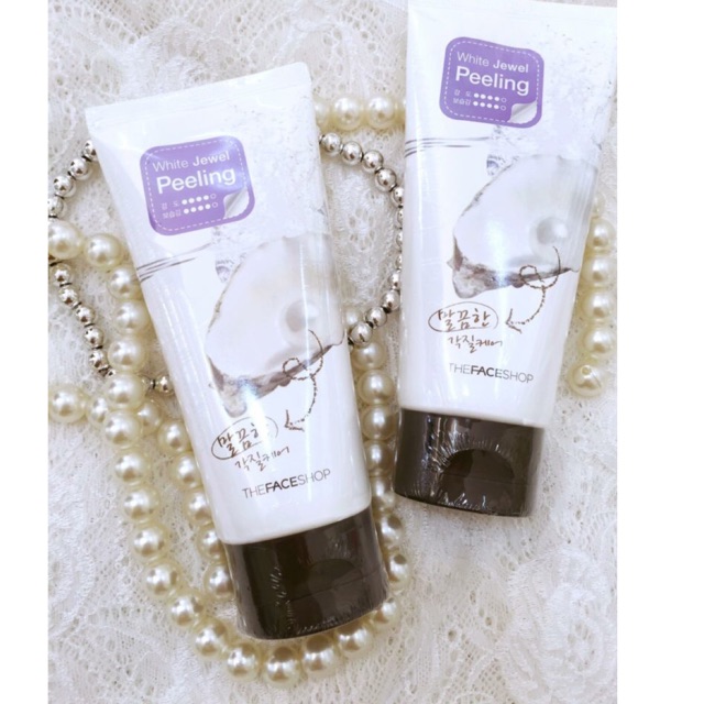 Tẩy da chết ngọc trai white jewel peeling the face shop 120 ml