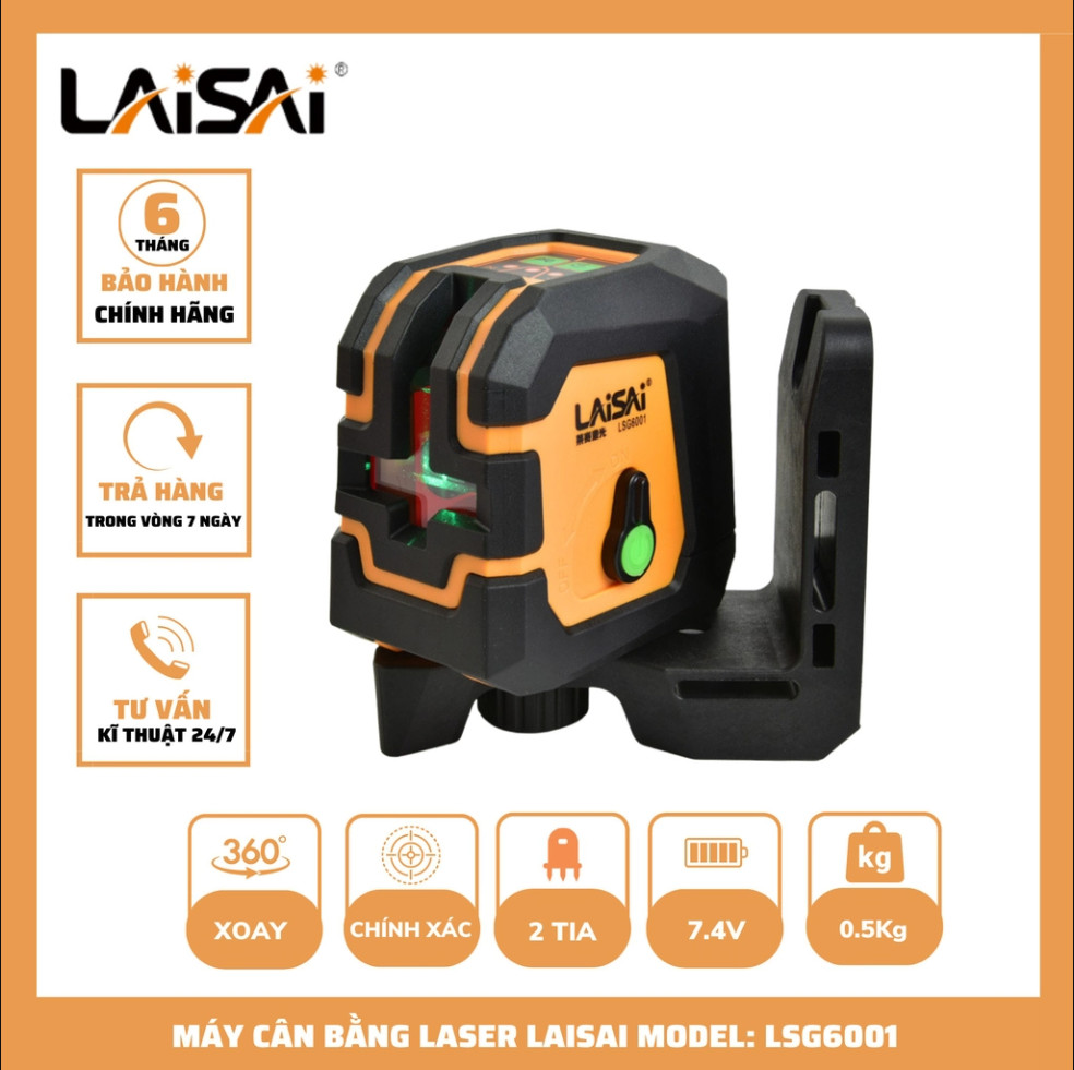 Máy cân mực laser 2 tia xanh laisai lsg6001 / máy laser laisai 2 tia xanh siêu sáng