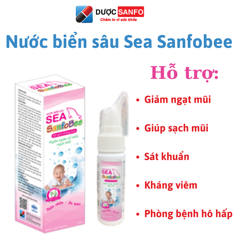 Nước biển sâu Sea Sanfobee ngăn ngừa sổ mũi, ngạt mũi, sát khuẩn