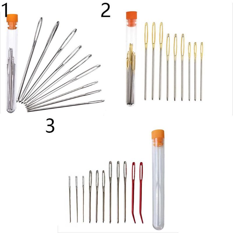 Set 9 kim khâu len tiện dụng có kèm hộp đựng