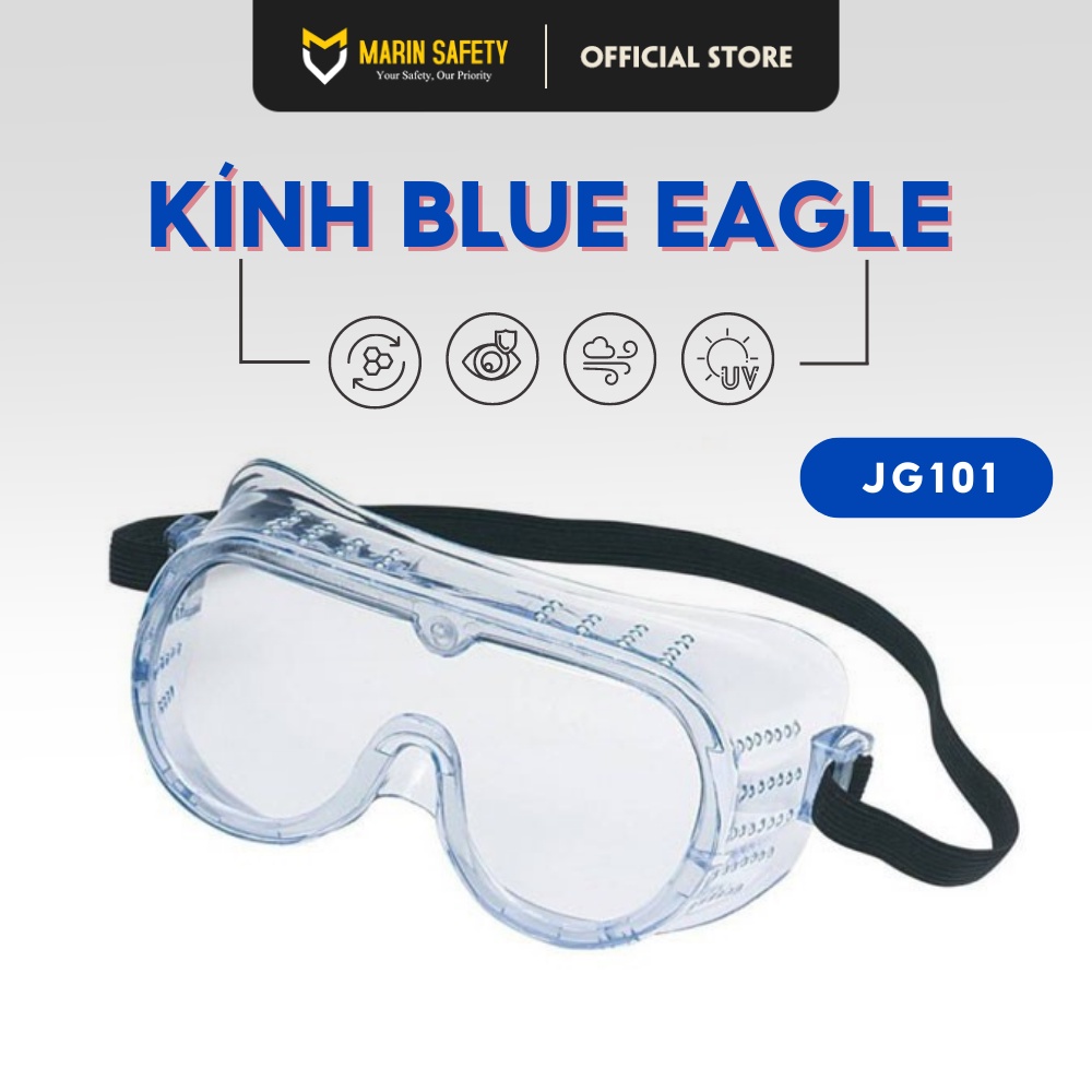 Kính chống hóa chất, kính bảo hộ chống bụi Blue Eagle JG101
