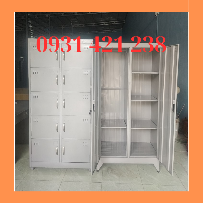 Tủ Sắt Locker Nhiều Hộc Để Đồ -Tủ Sắt Locker Đựng Đồ Cá Nhân-tủ treo quần áo không kính có thanh tre