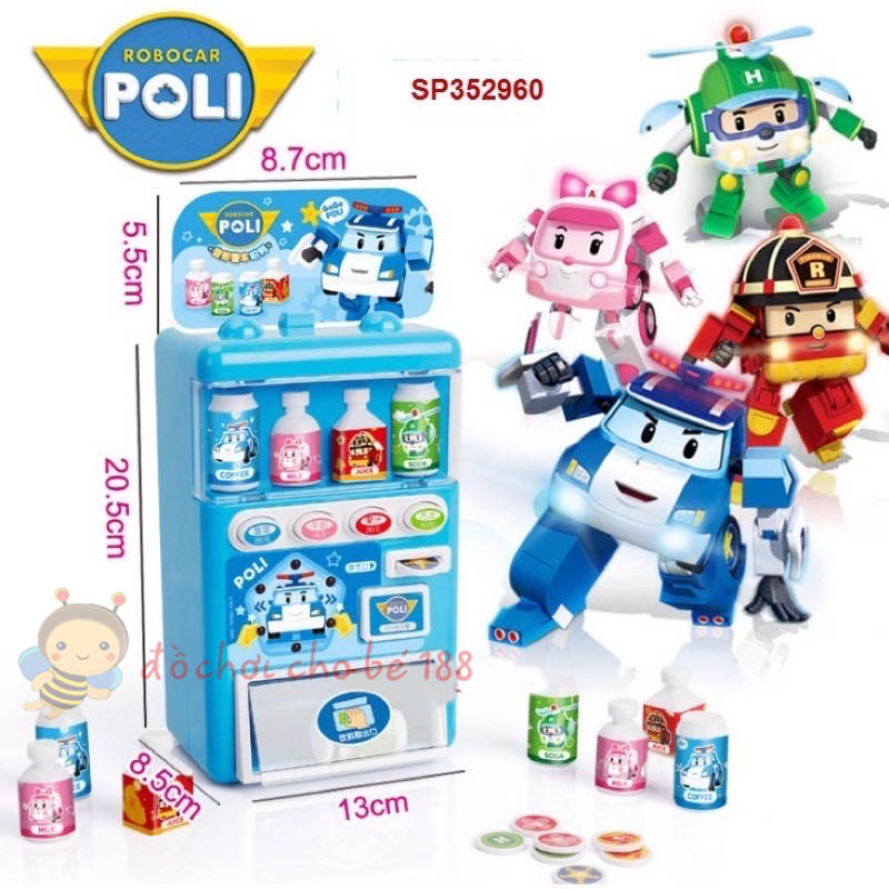 Đồ chơi trẻ em - đồ chơi máy bán nước tự động poly car có pin nhạc đèn và không pin
