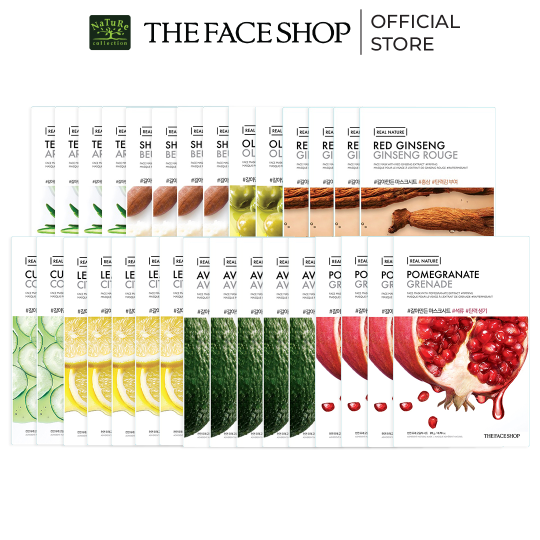 Combo 28 mặt nạ thefaceshop real nature 20gx28