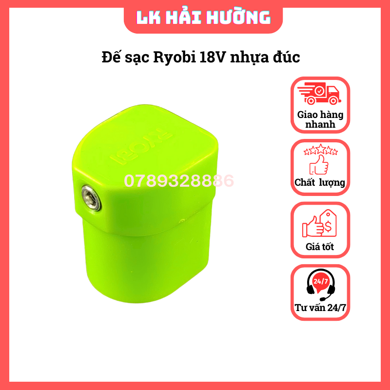 Đế nhựa đúc adapter sạc pin Ryobi 18V
