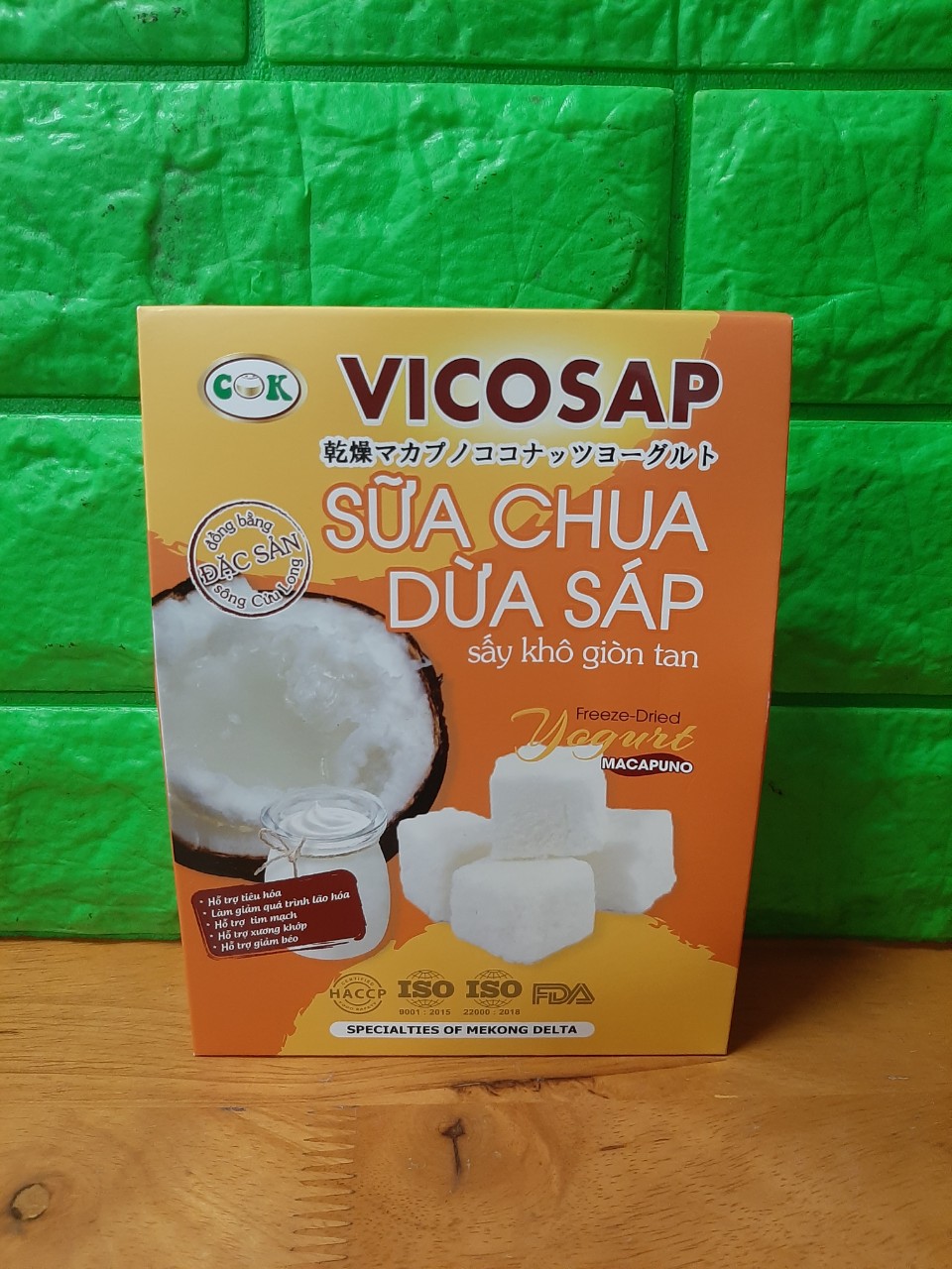 Sữa chua dừa sáp sấy khô VICOSAP 25G - Đặc Sản Cầu Kè Trà Vinh