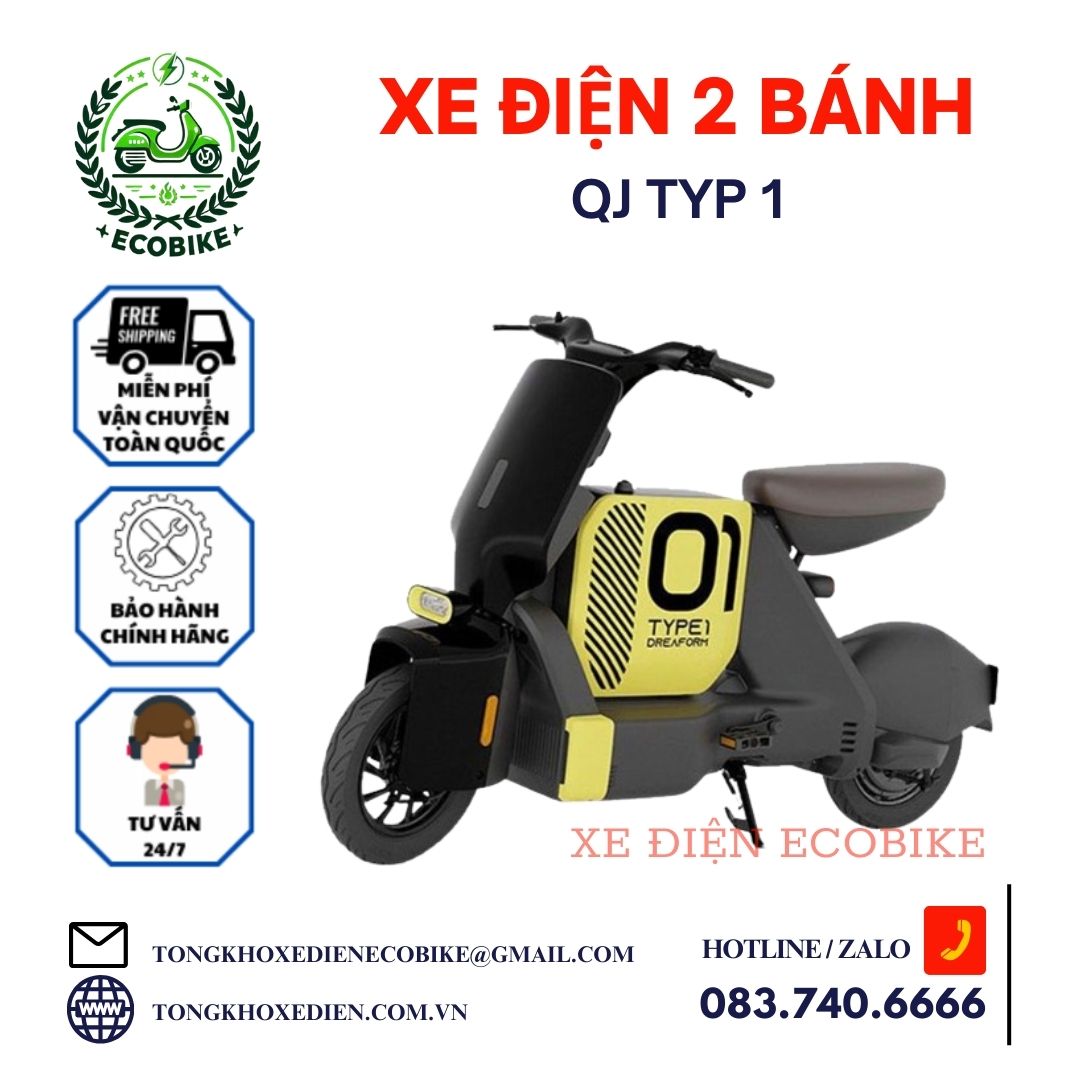 Xe điện Type 1 chính hãng, Xe đạp điện Hot nhất 2024, Kiểu dáng độc lạ, Full phụ kiện đi kèm, BH chính hãng 1 năm