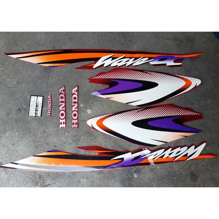 Tem xe Wave Anpha 2006 LOẠI 3 LỚP, tem lâu bay màu - màu ĐỎ ĐÔ