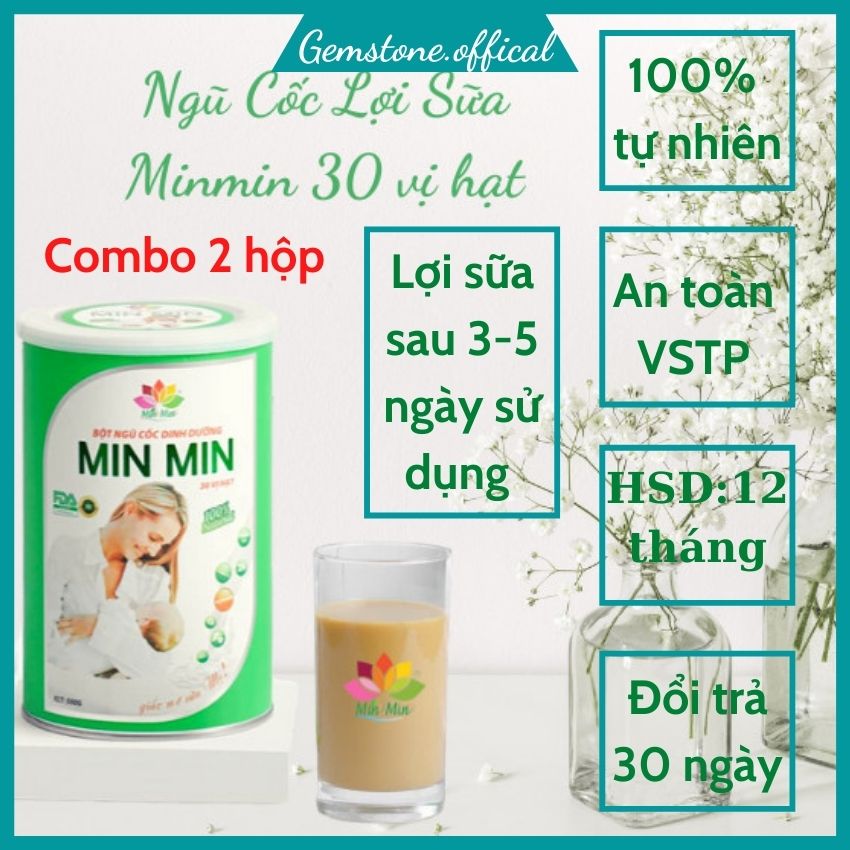 [ Free ship + quà 25k ] Combo 2 hộp Ngũ cốc Minmin lợi sữa số 1 tại Việt Nam,ứng dụng công nghệ nano cucurmin đầu tiên
