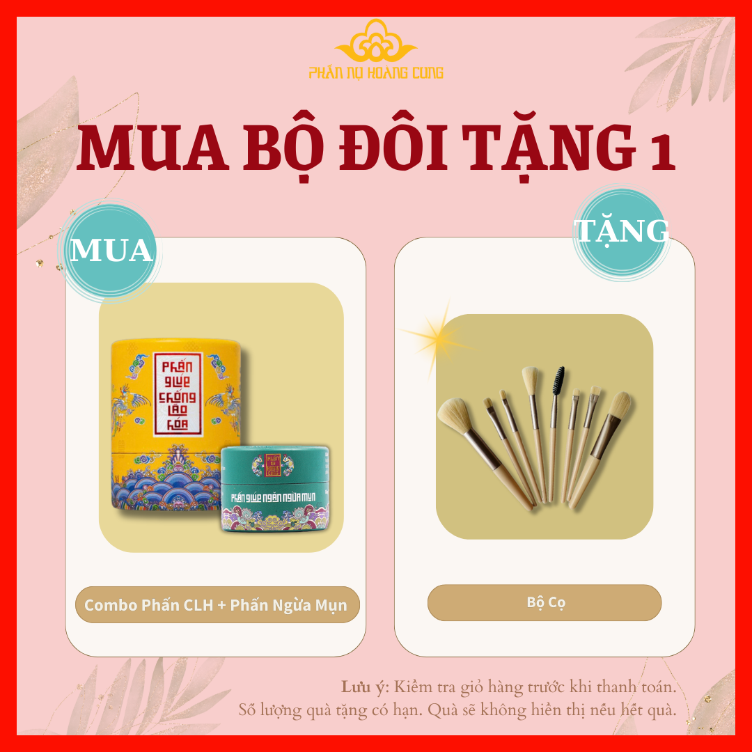 Bộ đôi phấn ngừa mụn & phấn lão hóa da, chăm sóc cá nhân, làm đẹp, phấn nụ hoàng cung