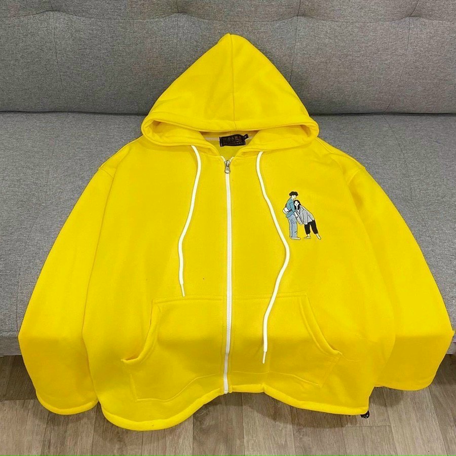 ÁO KHOÁC THUN NỈ NGOẠI THÊU HÌNH CẶP ĐÔI, CHẤT VẢI MỀM MỊN, DÀY DẶN, NĂM NỮ MẶC ĐỀU ĐẸP-TP