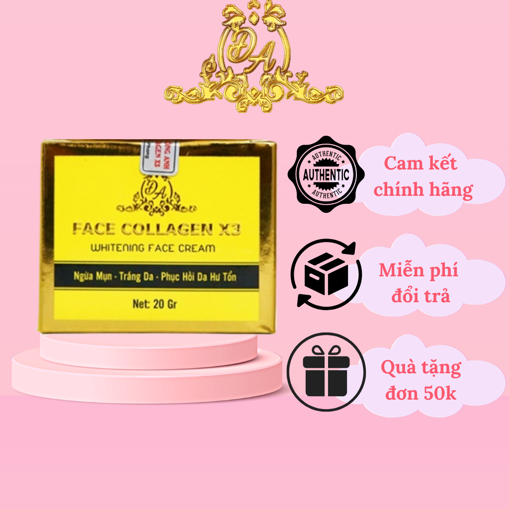 Kem face đông anh collagen x3 chính hãng 20g - kem face collagen x3 chính hãng - kem face x3 chính hãng - mỹ phẩm đông anh chính hãng