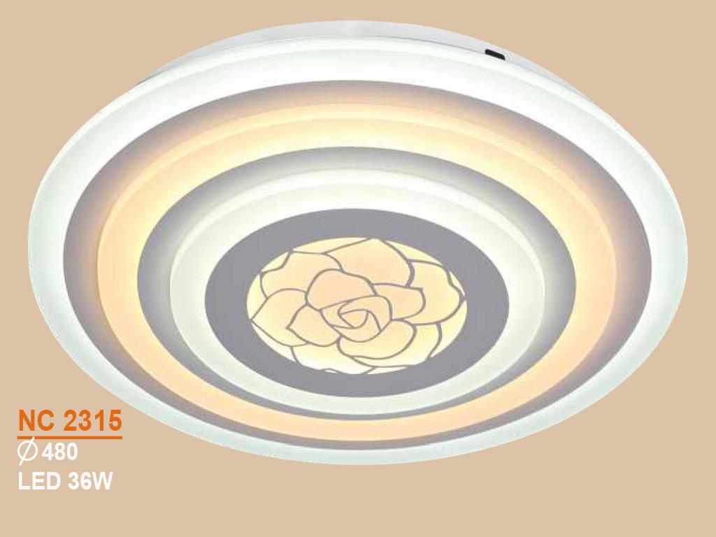 Đèn mâm led ốp trần hiện đại hình hoa hồng vkt-nc-2315