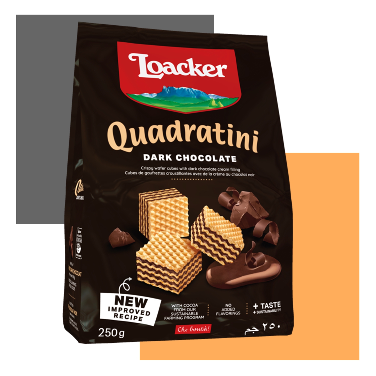 DATE MỚI NHẤT Combo 02 Bánh xốp nhập khẩu nước Ý Loacker Dark Chocolate 2x125g Socola đen