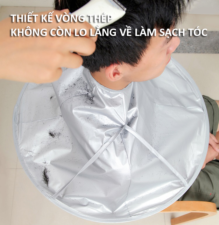 Áo choàng cắt tóc có khay hứng- Áo choàng cắt tóc tại nhà
