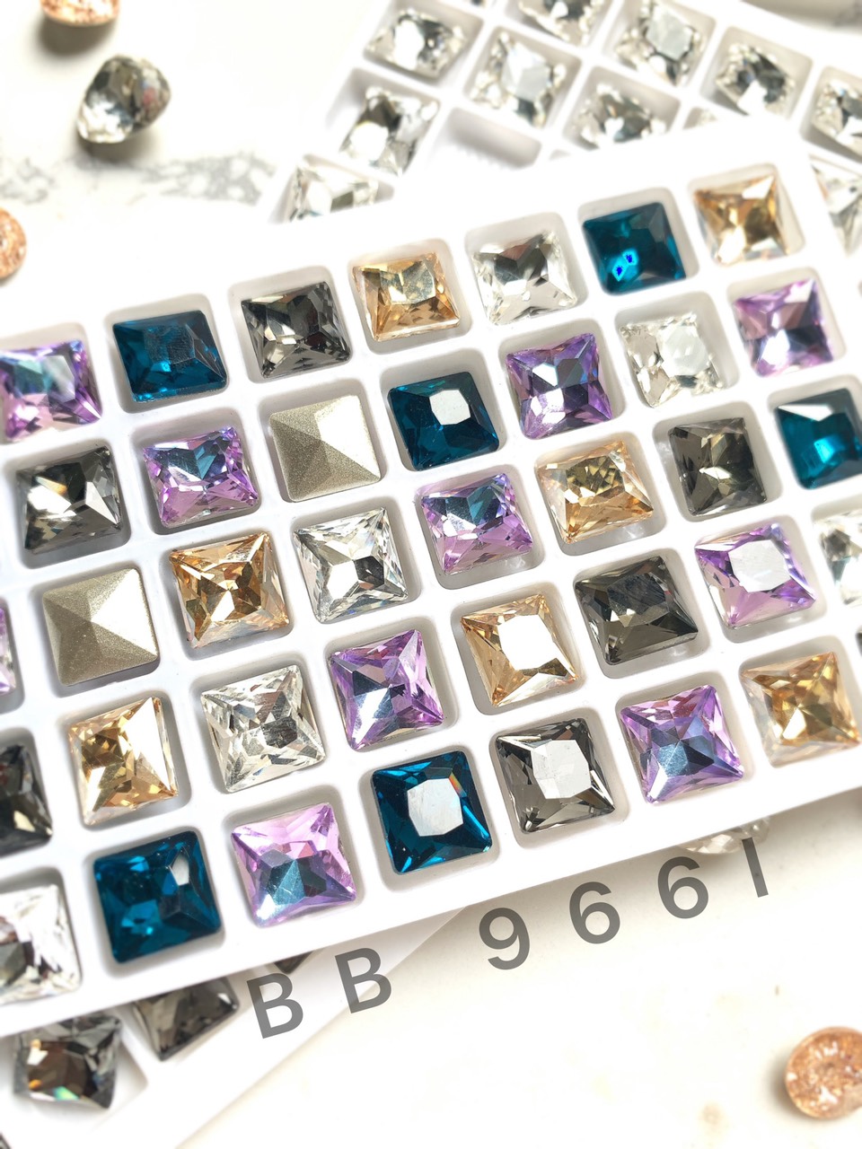 20 Viên Đá khối Vuông lớn trang trí móng nail