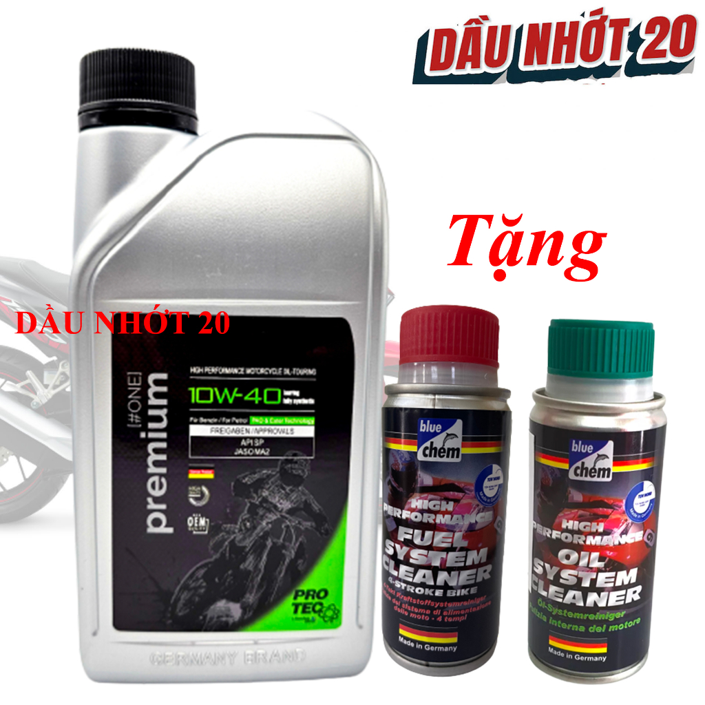 Nhớt bluechem touring 10w40 pao ester tổng hợp hoàn toàn tặng xúc động cơ,