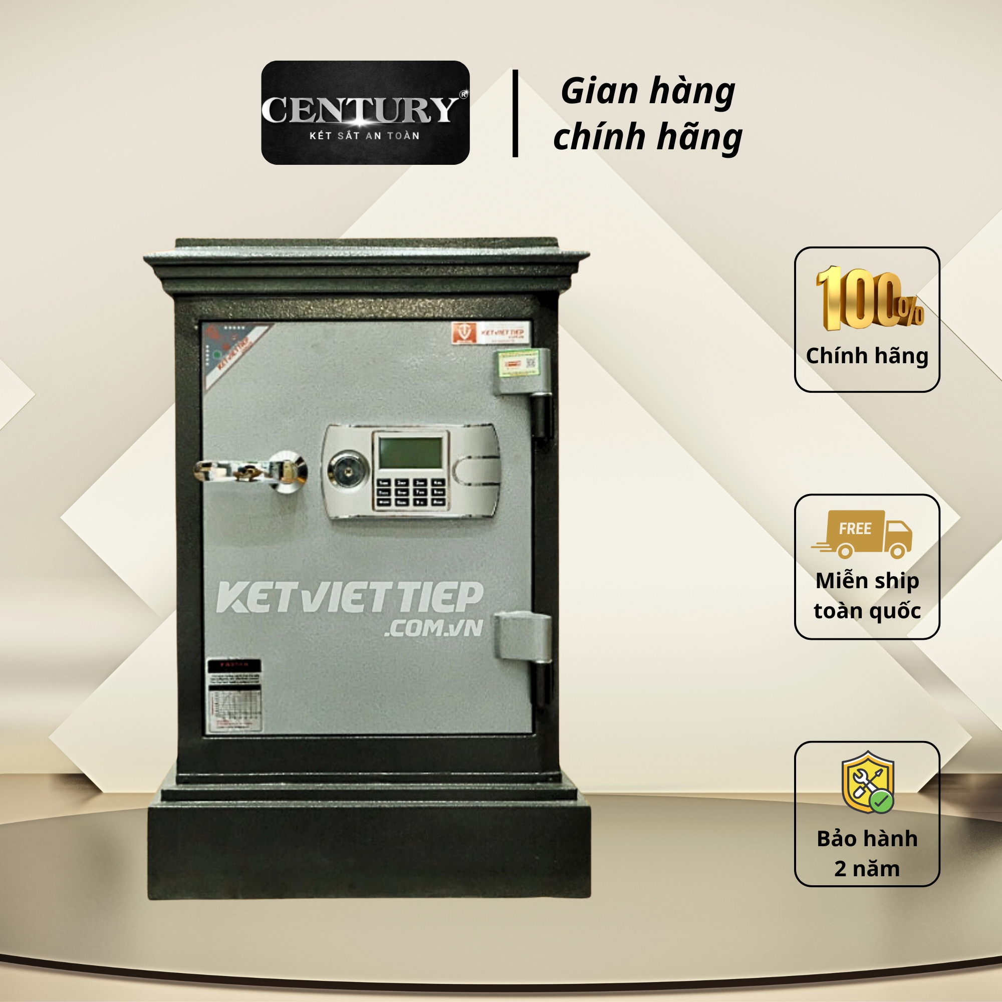 Két sắt Việt Tiệp điện tử KV485DT 100kg Két sắt gia đình Đựng tiền An toàn Chống Cháy Bảo hành 2 năm Miễn phí vận chuyển toàn quốc