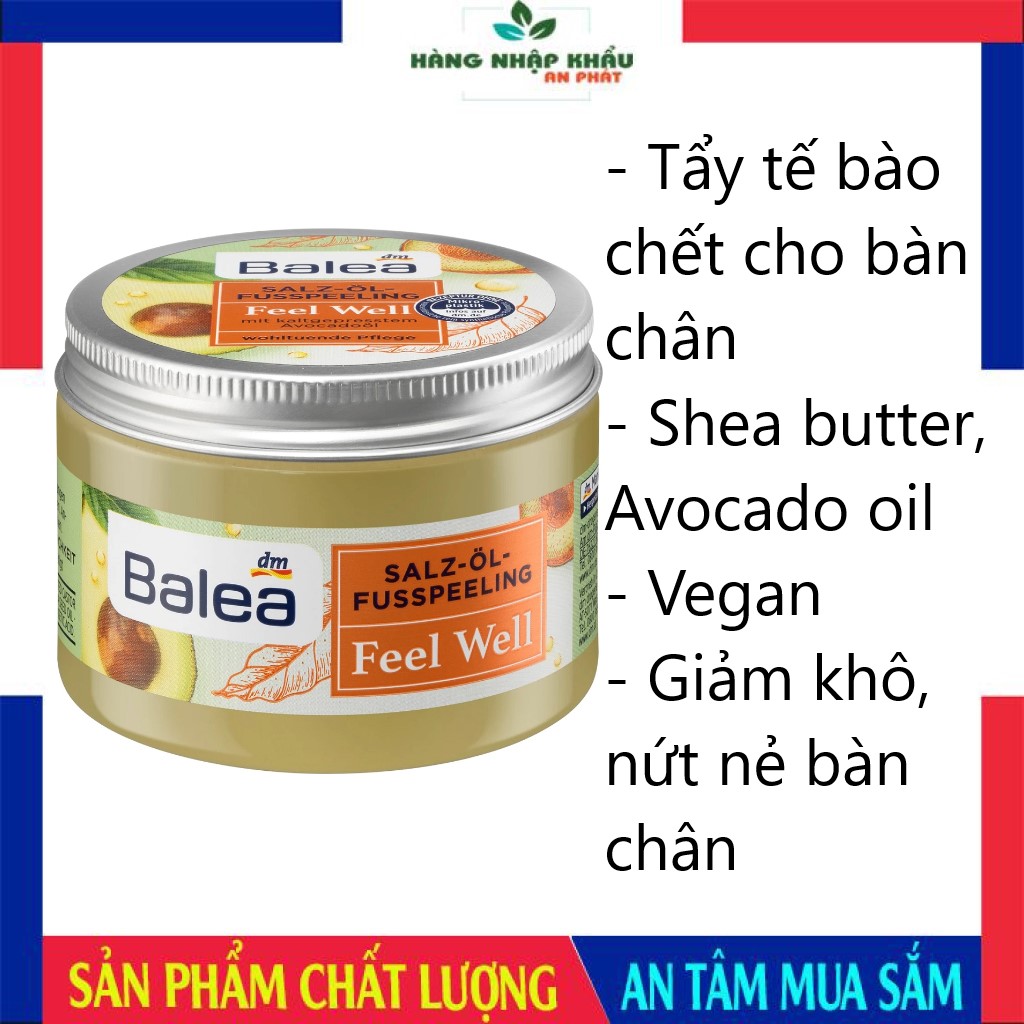 Muối tẩy da chết bàn chân balea peeling feel well, 150 ml