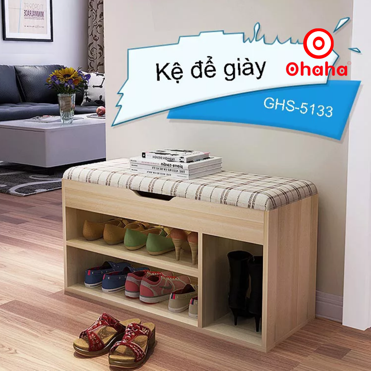 Tủ giày thông minh bọc nệm ohaha - tg041
