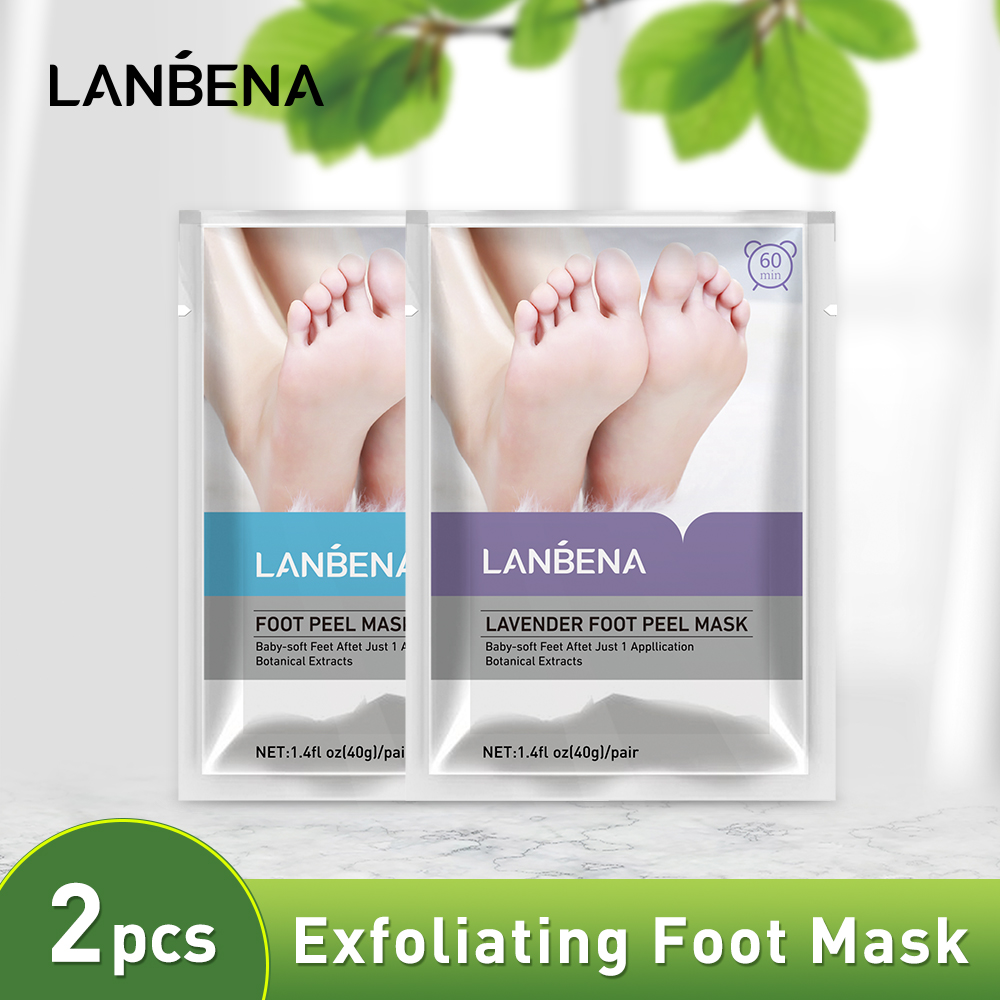 LANBENA Mặt nạ lột da chân tẩy tế bào chết Giảm vết chai và nứt gót chân Loại bỏ da chết trên bàn chân của bạn trong 2-7 ngày Bàn chân mềm mại cho bé chỉ sau 1 lần thoa