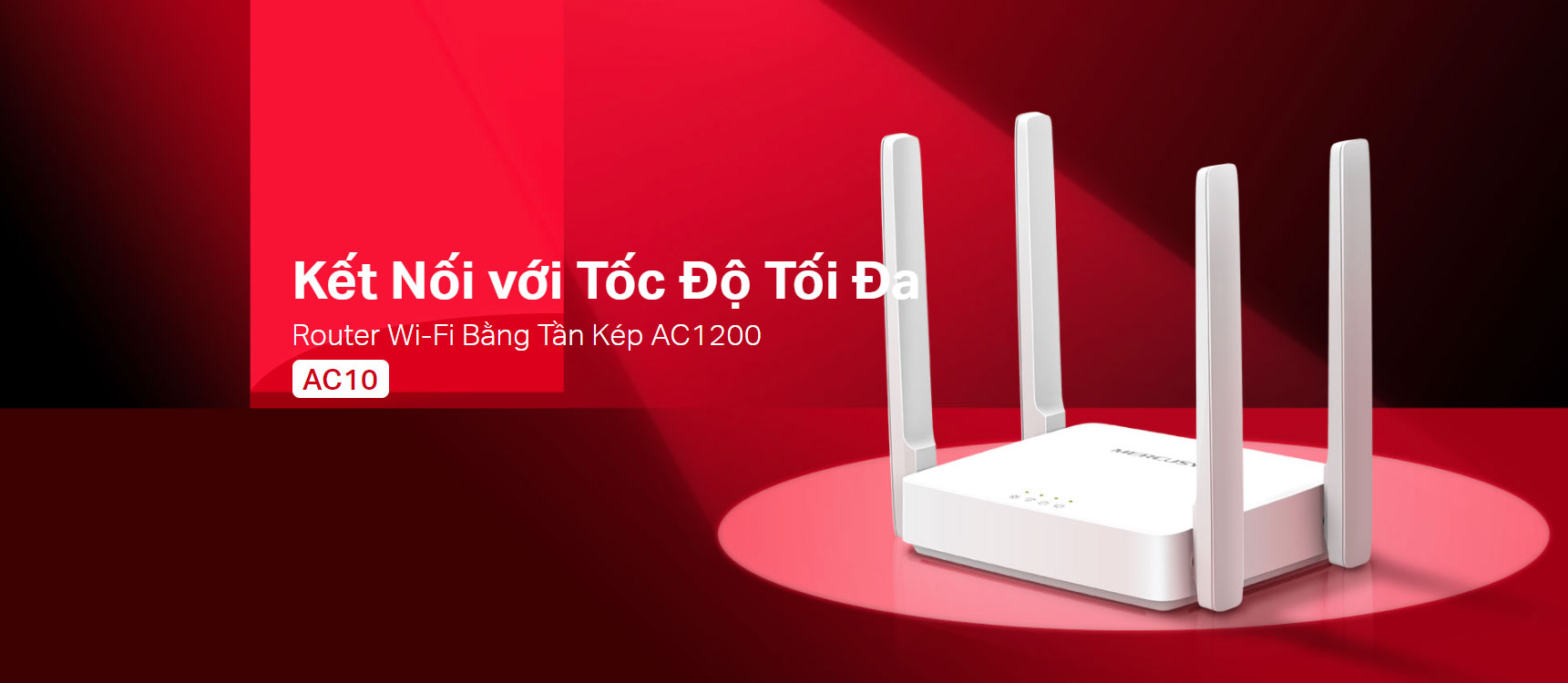 Router wifi mercusys ac10 - router wi-fi băng tần kép ac1200