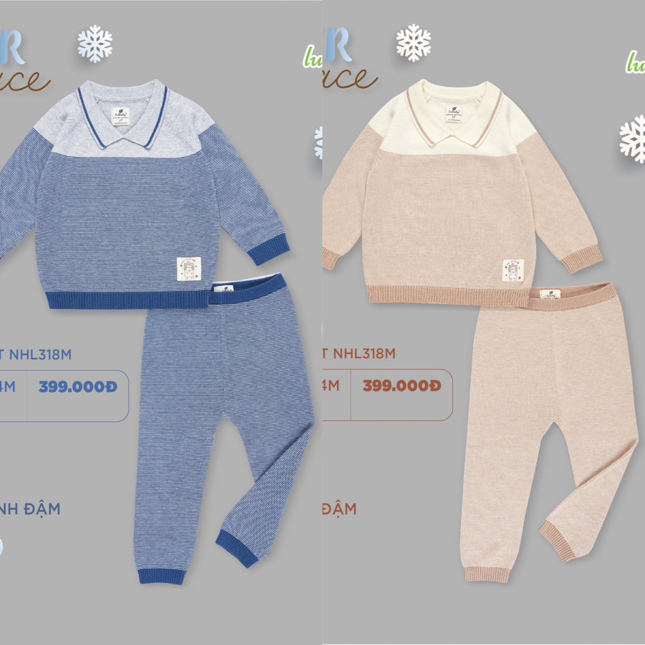 LULLABY - Bộ quần áo len cho bé hãng Lullaby