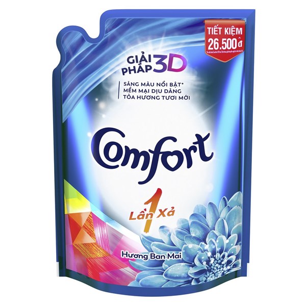 Nước xả comfort đậm đặc 1 lần xả hương ban mai túi 1.6l