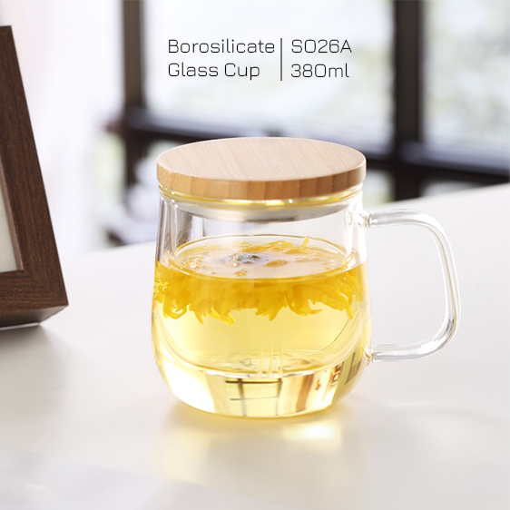 Cốc trà thủy tinh chịu nhiệt có lọc trà bằng thủy tinh Samadoyo S026A 380ml / 500ml - Ly lọc trà thủy tinh chịu được thay đổi nóng lạnh Samahome Shop