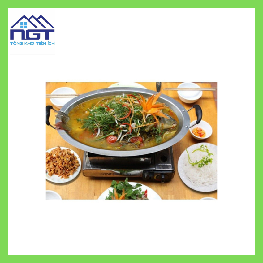 Khay lẩu cá chép om dưa bằng inox