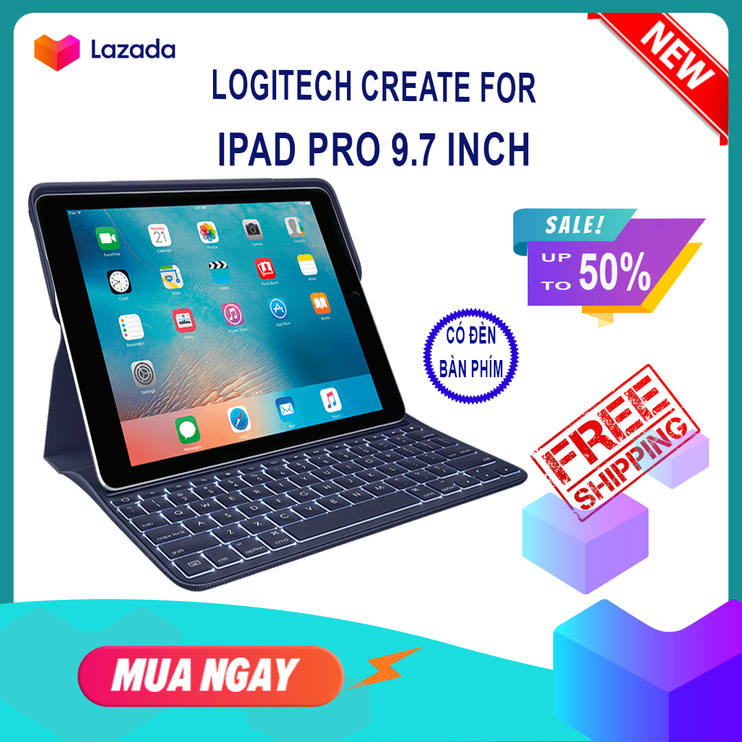 Bàn Phím Logitech Create Cho iPad Pro 9.7'' - Mới Fullbox-Có Đèn Bàn Phím.