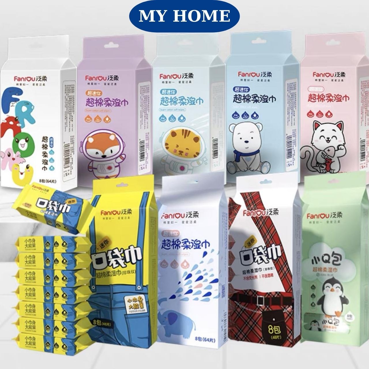 Khăn giấy ướt mini sét 8gói bỏ túi tiện lợi,gói khăn ướt tiện lợi cho bé