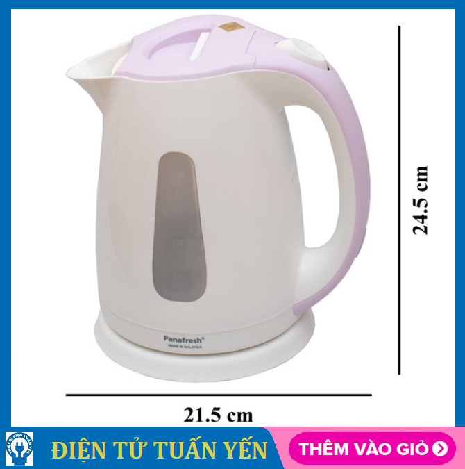 Ấm siêu tốc Panafresh JK 78 dung tích 1.8L, công suất 2000W, chất liệu nhựa nguyên sinh - Hàng chính hãng
