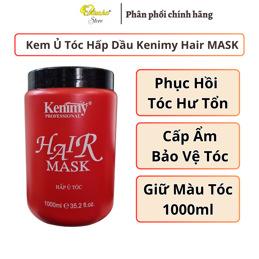 Kem ủ tóc kenimy hair mask đỏ - 1000ml