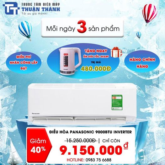 KM ấm siêu tốc Sharp trị giá 480.000đ - Điều Hòa Panasonic CU/CS-XPU9WKH-8 Inverter 1 Chiều 9000 BTU