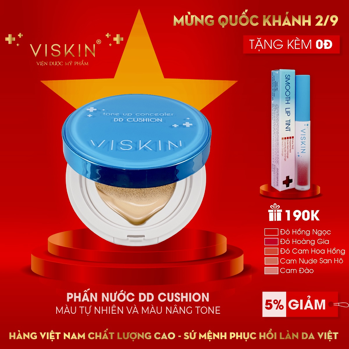 Dd cushion viskin phấn nước che khuyết điểm thế hệ mới